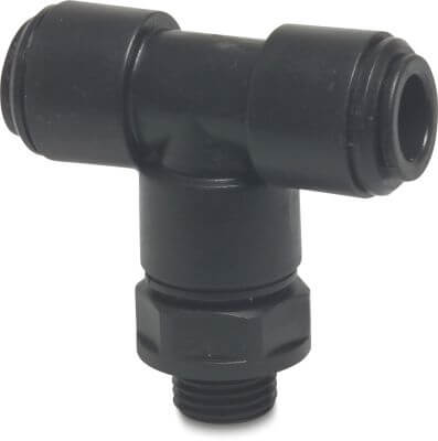 Speedfit Adaptor T-piece 90° POM 10bar push-in x male thread x push-in black Super