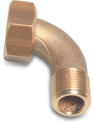 Nr. 100 2/3 union elbow 90° brass 40bar female threaded nut x male thread