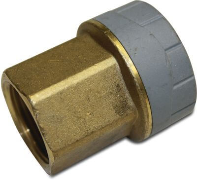 Twin pipe adaptor socket polybutylene push-in x male thread grey