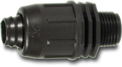 Adaptor PP 4bar lock x male thread black