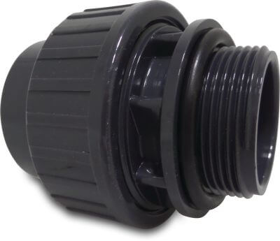 Profec Union coupler with O-ring PVC-U 10 bar glue socket x male thread grey