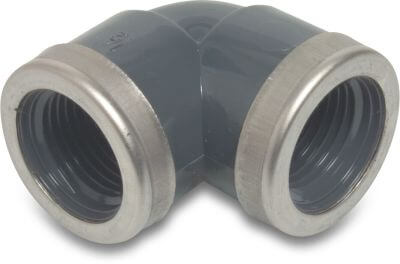 Profec Elbow 90° PVC-U 10bar female thread grey reinforced