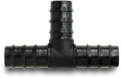 Barbed T-piece 90° PP 4bar barbed black