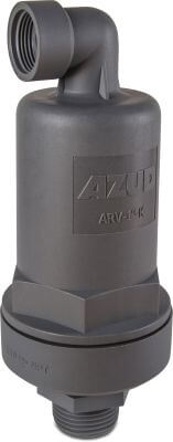 Azud Air release valve PP 16bar male thread black Double effect