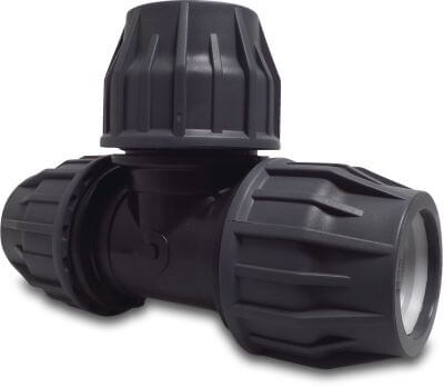 Jasonflex T-piece 90° PP 16bar compression grey/black