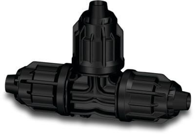 T-piece 90° PP 6bar quick joint black