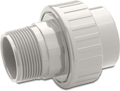 Profec Union adaptor PVC-U imperial glue socket x male thread white