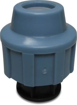 Unidelta Cap PP DVGW/KIWA/WRAS 16bar compression black/blue