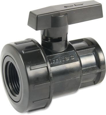 Ball valve ABS 6 bar female thread black