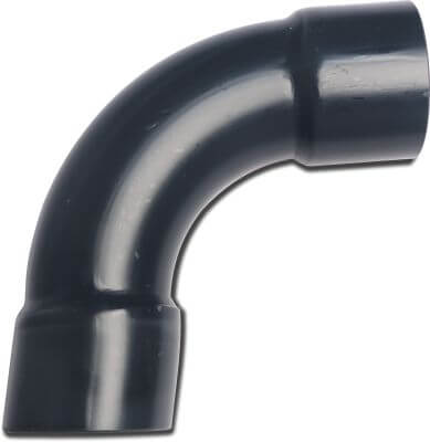 Profec Long bend 80° PVC-U 10bar glue socket grey made from tubing