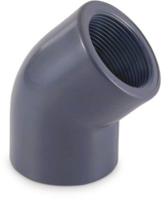Profec Elbow 45° PVC-U 10bar female thread grey
