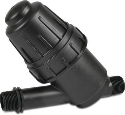 Inline filter PP 8bar male thread black small