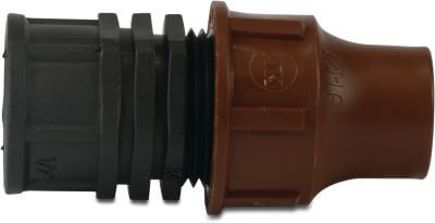 Adaptor PP 6 bar lock x female thread brown