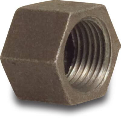 Profec Nr. 300 Hexagon cap cast iron black DVGW 25bar female thread