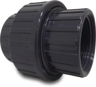 Profec Union coupler PVC-U 10 bar female thread grey
