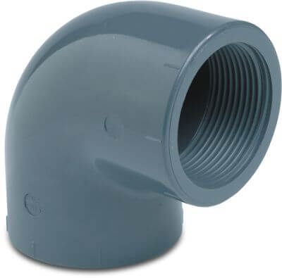 Profec Elbow 90° PVC-U WRAS 10bar imperial glue socket x female thread grey