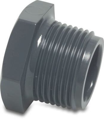 Profec Plug PVC-U 10 bar male thread grey