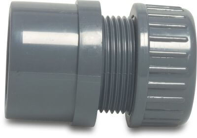 VDL Adaptor socket PVC-U glue socket x compression grey