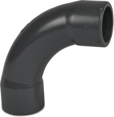 Profec Long bend 90° PVC-U 16bar glue socket grey