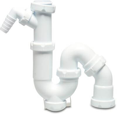 Siphon PP female thread x clamp white Universal
