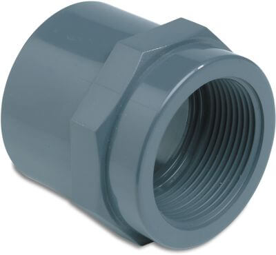 Profec Adaptor socket PVC-U WRAS 10bar imperial glue socket x female thread grey