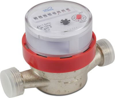 Profec Water meter brass CE/MID 10 bar male thread type single jet