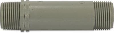 Pipe nipple PVC 10bar male thread grey