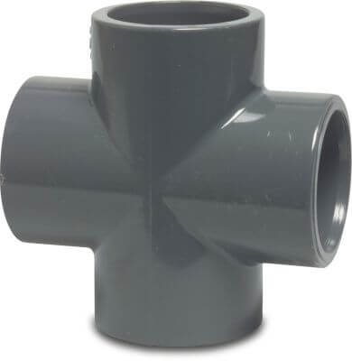Profec Cross-piece PVC-U glue socket grey