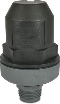 Azud Air release valve PP 16bar male thread black Triple effect