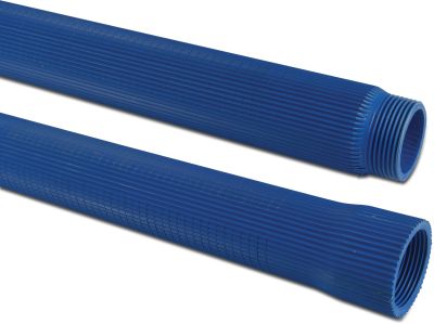 Well screen PVC-U female thread x male thread blue ribbed