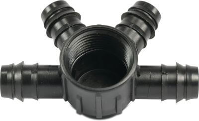4-way distributor POM 4 bar barbed x female thread black
