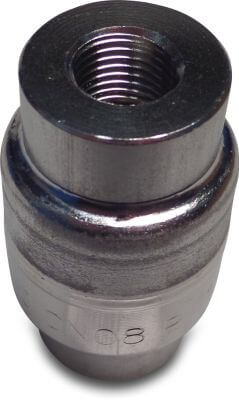 Non return valve spring loaded stainless steel 304 (1.4301) 16bar female thread M1