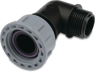 Tavlit Swivel elbow 90° PP 10 bar female thread x male thread