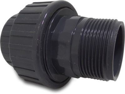 Profec Union coupler PVC-U 10bar female thread x male thread grey