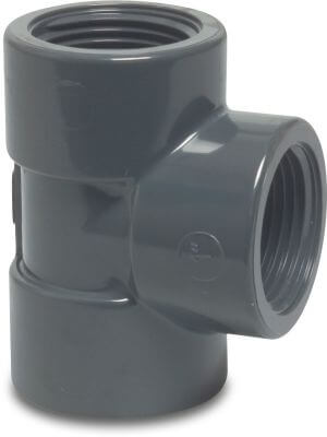 Profec T-piece 90° PVC-U 10bar female thread grey