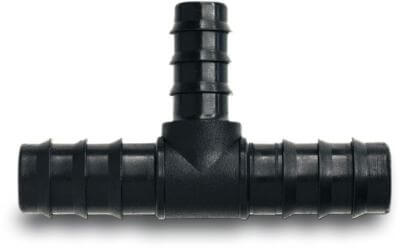 T-piece 90° PP barbed black