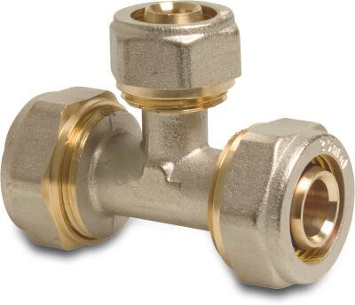 Profec Reducer T-piece 90° brass DVGW compression Alu-PE-X