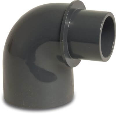 Profec Reducer elbow 90° PVC-U 10bar glue socket/glue spigot x glue socket grey