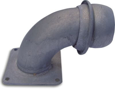 Quick coupler bend 90° steel male part Italian x square flange Italian
