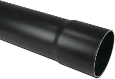 Drainage pipe PVC recycled glue socket x plain black