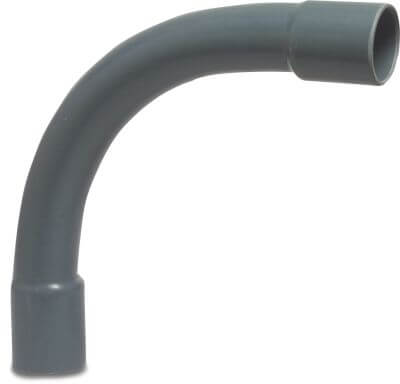 Profec Long bend 90° PVC-U 10bar glue socket grey made from tubing