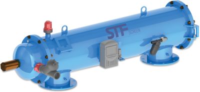 STF Automatic filter carbon steel ST37.2 10bar flange blue