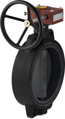 Hydro-S Butterfly valve PVC-U 10bar flange grey 7500