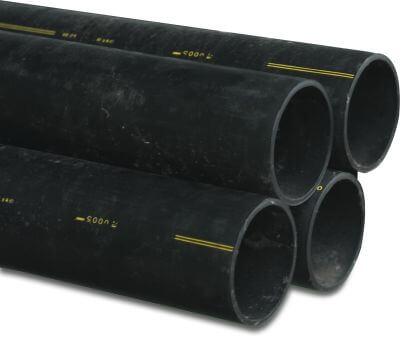 Sewage pipe PE80 KOMO/BENOR 4 bar plain black
