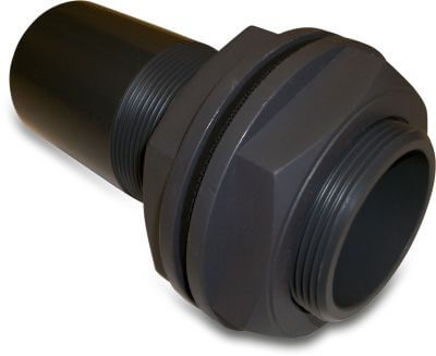 Bulkhead fitting PVC-U 10 bar imperial glue spigot x male thread black