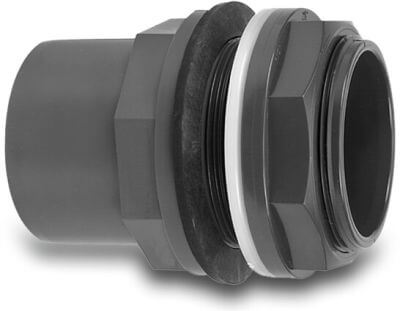 VDL Bulkhead fitting PVC-U 10 bar grey