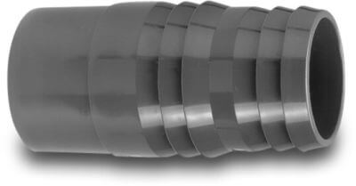 VDL Hose tail adaptor PVC-U glue spigot x hose tail grey