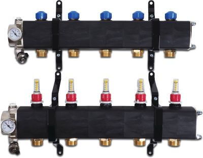 Manifold plastic male thread black Geo Flow