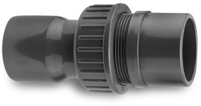 VDL 2/3 union coupler PVC-U 10bar glue socket x glue socket/glue spigot grey