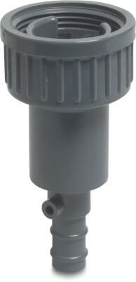 VDL Drain valve PVC-U 6bar female thread x hose tail grey